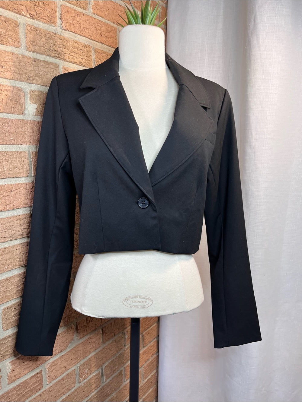 NWT The Drop Reims Cropped Blazer Black XS Tailored Stretch Jacket